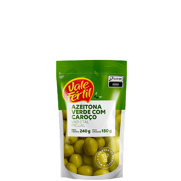 AZEITONA VERDE COM CAROÇO VALE FÉRTIL 150G
