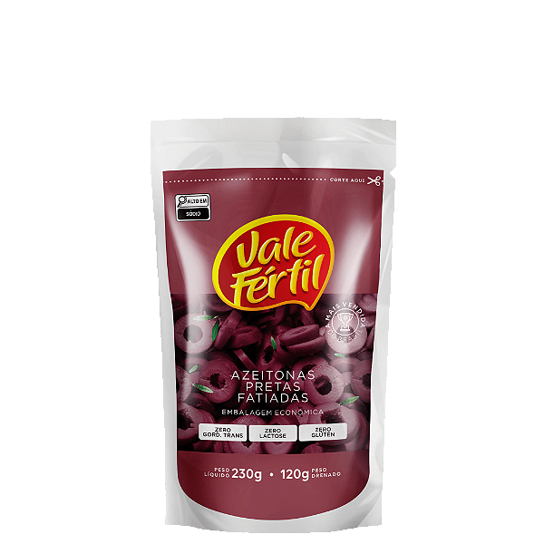AZEITONAS PRETAS FATIADAS 120G VALE FÉRTIL.