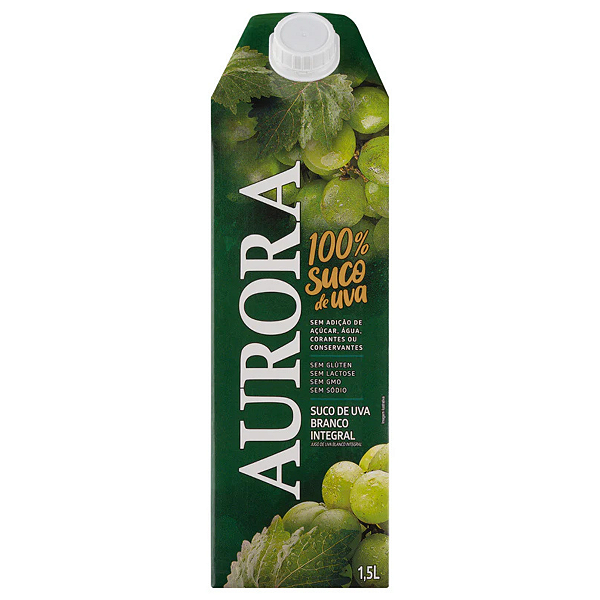 SUCO UVA BRANCO INTEGRAL AURORA TP 1,5L