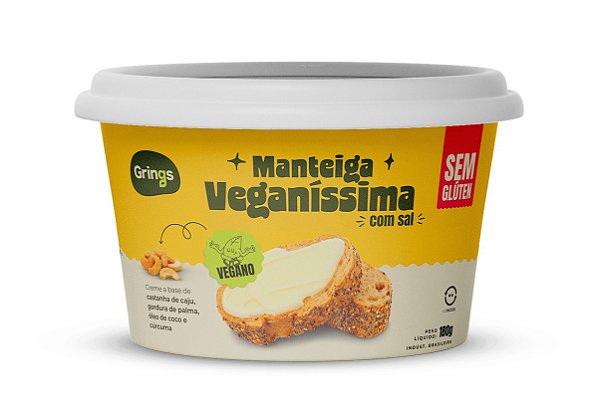 MANTEIGA VEGANA SEM GLÚTEN 180G GRINGS