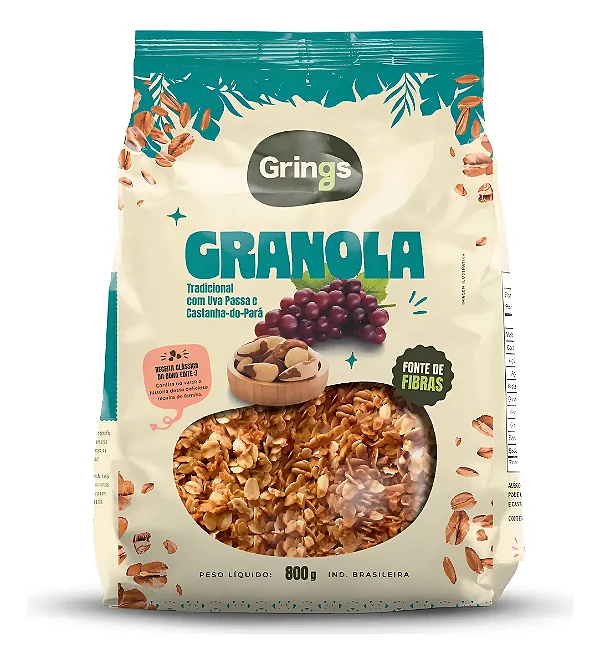 GRANOLA TRADICIONAL CASTANHA DO PARA E UVA PASSA 800G