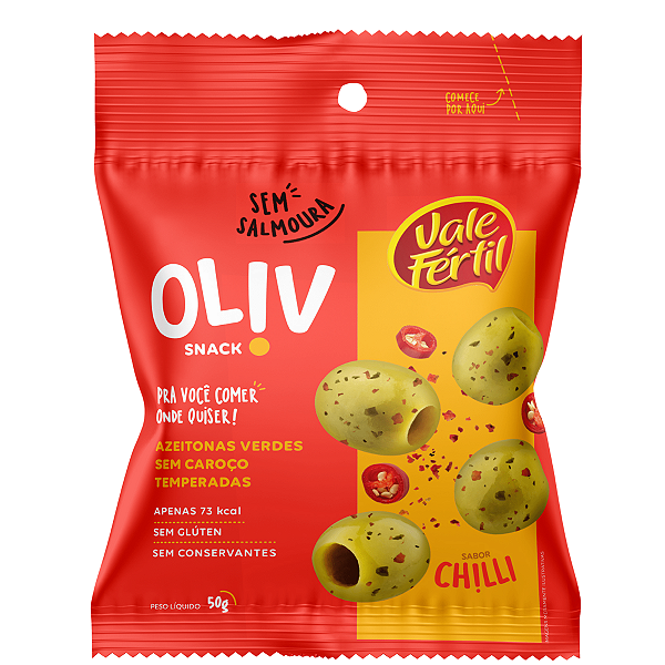 SNACK AZEITONAS VERDE S/CAROCO CHILI SACHE 50G
