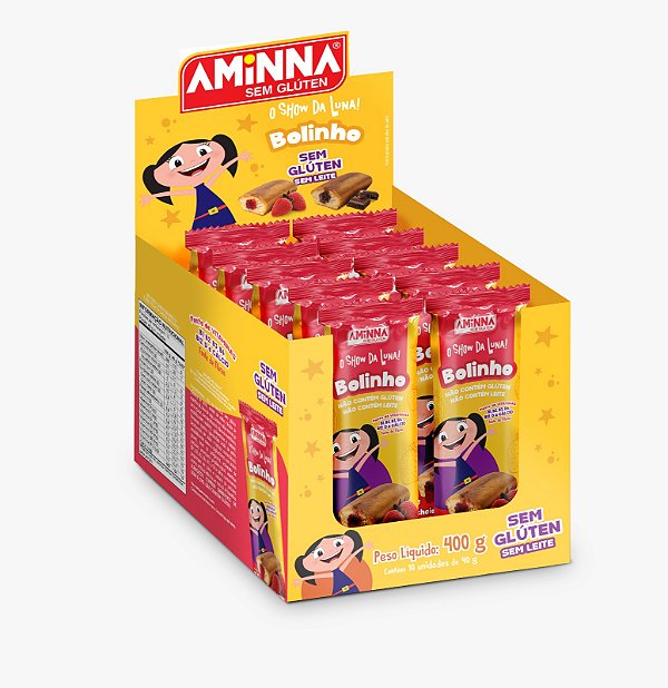 BOLINHO DE BAUNILHA COM RECHEIO DE MORANGO - 40g