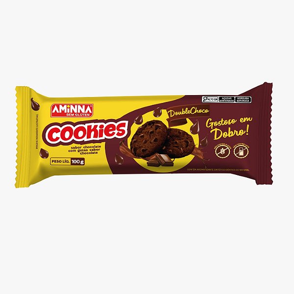 Cookies DoubleChoco - Sabor Chocolate com Gotículas de Chocolate - 100g