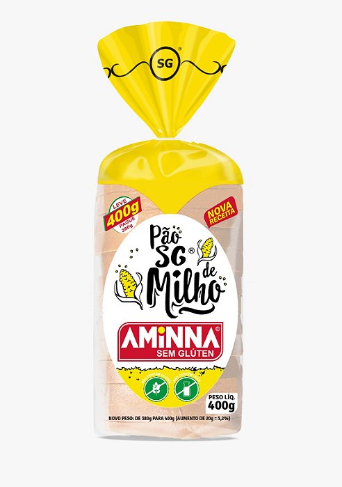 Pão Sem Glúten de Milho Aminna - 400g
