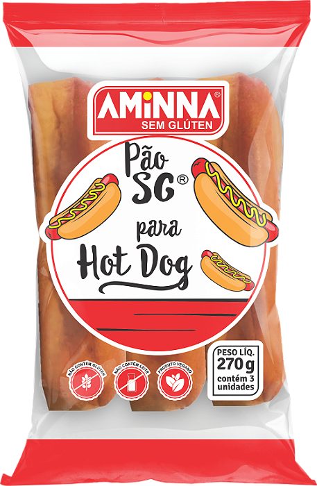 Pão SG para Hot Dog - 270g (3 unidades de 90g)