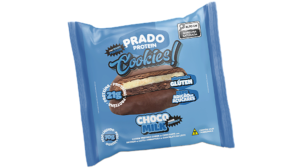 Prado Protein Cookies Choco Milk - Cookie Proteico Sabor Chocolate - 70g