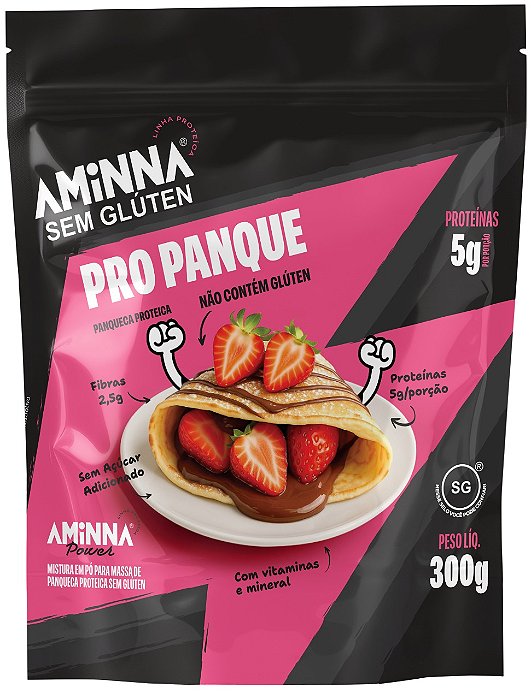 Mistura para Panqueca Proteica Sem Glúten Pro Panque da AMINNA - 300g