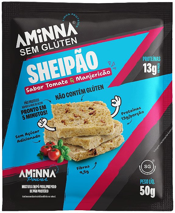 Sheipão Aminna - Mistura para Pão Proteico Sabor Tomate & Manjericão - 50g