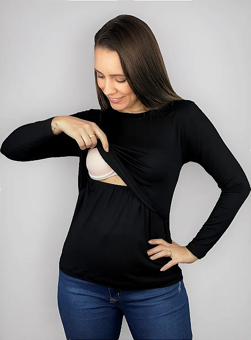 Blusa Para Amamentação Manga Longa