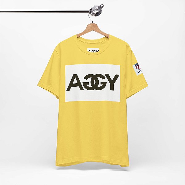 camiseta básica de algodão peruano amarela