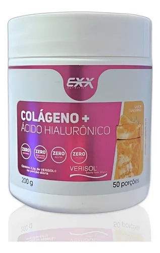 Colágeno + Ácido Hialurônico 200g – Exx Nutrition – Sabor Tangerina