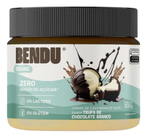 Creme de Castanha de Caju Trufa de Chocolate Branco 300g – Bendú