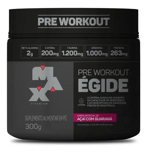 Pré-Treino Égide 300g – Sabor Açaí com Guaraná – Max Titanium