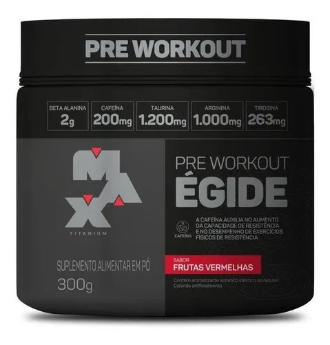 Pré-Treino Égide 300g – Sabor Frutas Vermelhas – Max Titanium