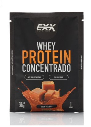 Dose Única Whey 100% Concentrado Sabor Doce de Leite 30g – Exx Nutrition