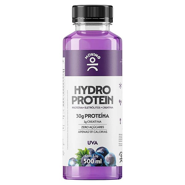 Moving Hydro Protein Uva 500 ml – 30 g de Proteína + Creatina, Sem Açúcar