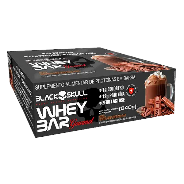 Whey bar Gourmet (45g.) Café com chocolate - Black Skull