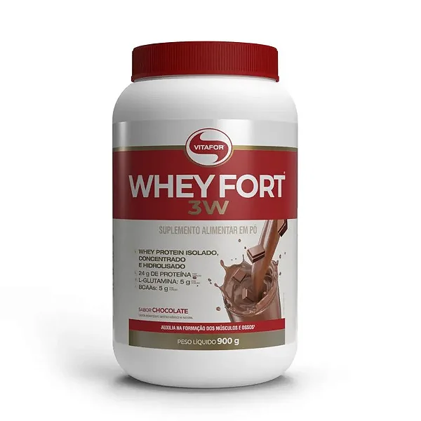 Whey Fort 3W (900G) Chocolate - Vitafor