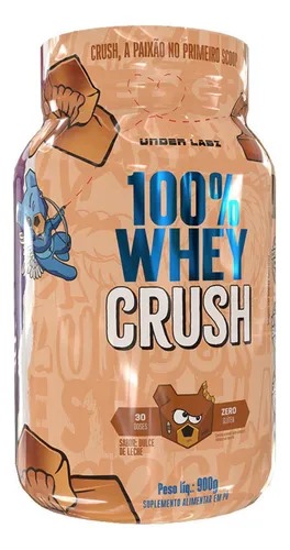 100% Whey Crush Concentrada 900g - Sabor Dulce de Leche