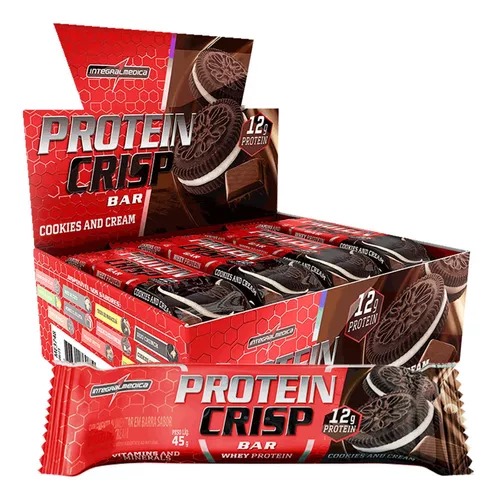 Barra Crisp Bar Proteína (45g.) Cookies and Cream - Integralmédica