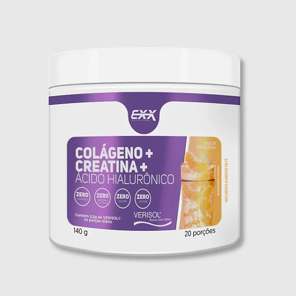 Creatina + Colágeno + Ácido Hialurônico 280g - Exx Nutrition - Tangerina