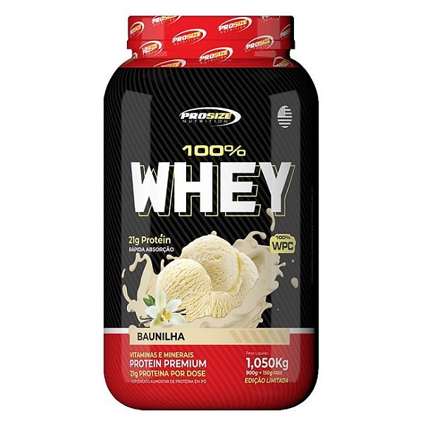Whey Concentrado sabor baunilha (1,05kg) - ProSize
