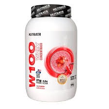 Proteína Nutrata W100 Whey Morango 900g