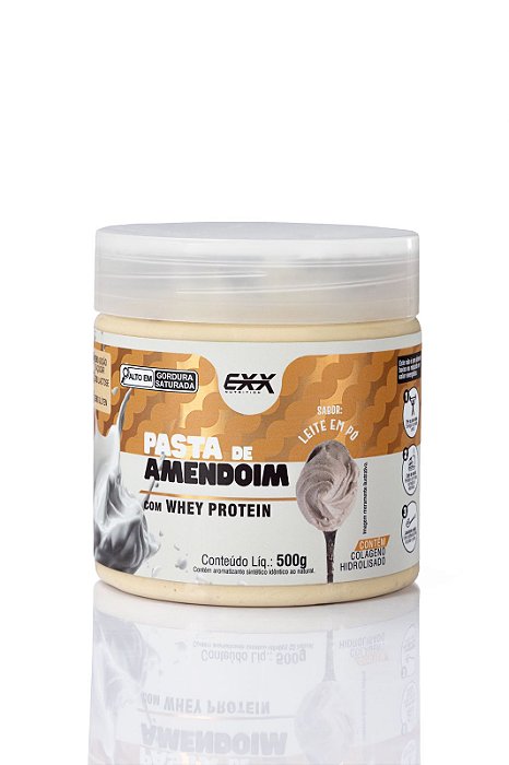Pasta de amendoim c/whey protein - Exx Nutrition  - Leite em pó