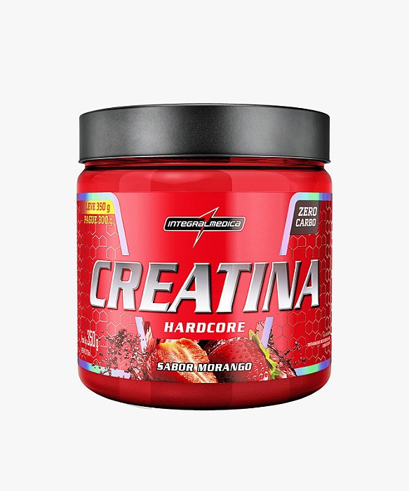 Creatina Hardcore Morango 350g - IntegralMédica