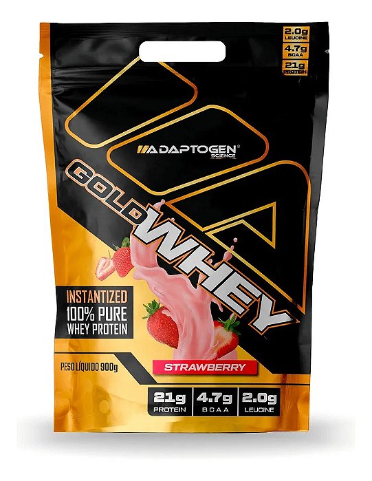 GOLD WHEY MORANGO 900G BAG