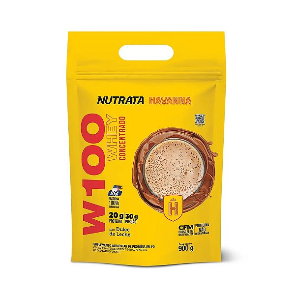 PROTEINA NUTRATA HAVANNA W100 WHEY DOCE DE LEITE REFIL 900 G