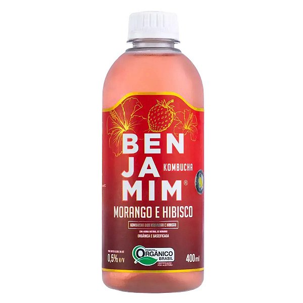 BENJAMIM KOMBUCHA ORGANICA MORANGO E HIBISCO 400ML