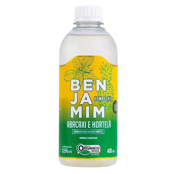 BENJAMIM KOMBUCHA ORGANICA ABACAXI E HORTELA 400ML
