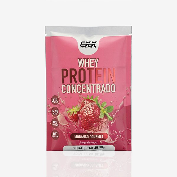 Monodose 30g Whey Concentrado • Morango Gourmet