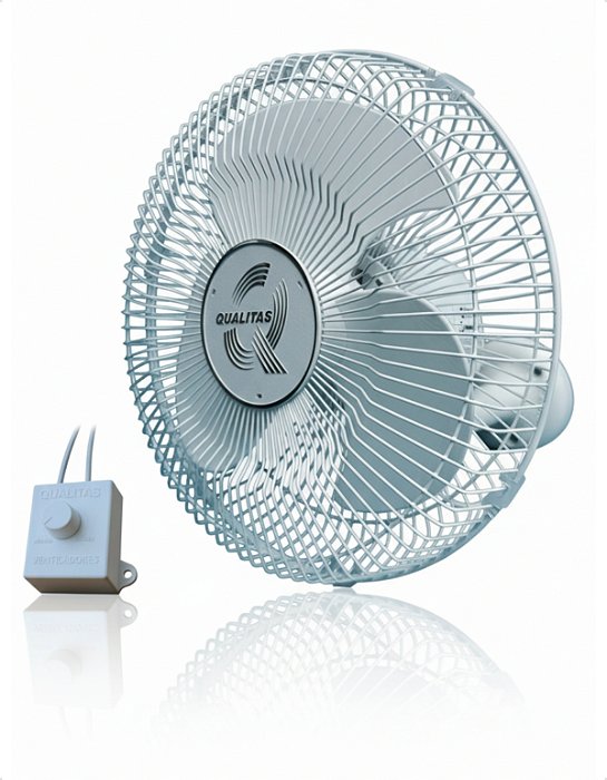 Ventilador Parede 30cm Oscilante Branco Qualitas Diâmetro 30 Cm Frequência 60hz Material Das Pás Nylon Com Fibra De Vidr