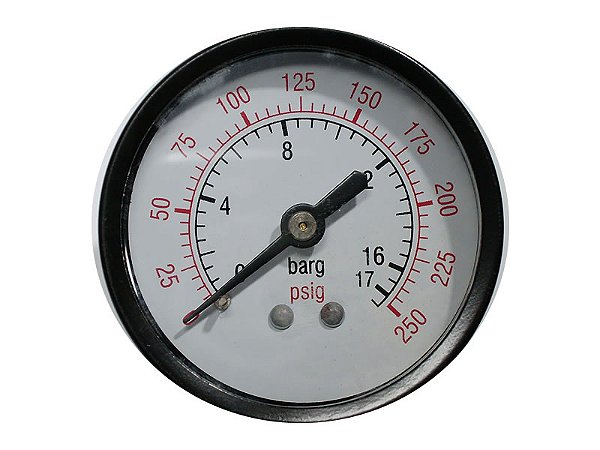 MANOMETRO HORIZONTAL 1/4" NPT 250PSI