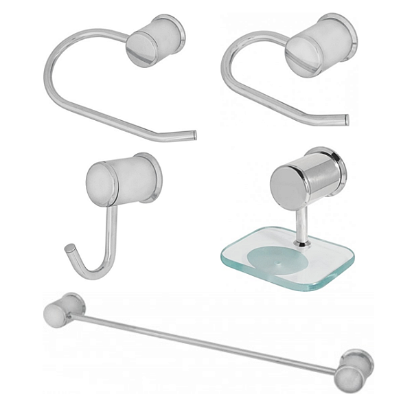 KIT ACESSÓRIOS BANHEIRO LUXO CLASSIC CROMADO 9020