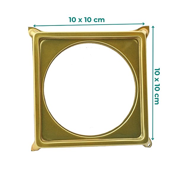 PORTA GRELHA INOX DOURADO 10 X 10 CM QUADRADA SUPORTE CAIXILHO