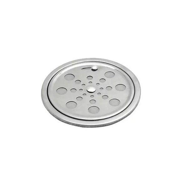 GRELHA REDONDA 10 x 10 CM C/ CAIXILHO AÇO INOX