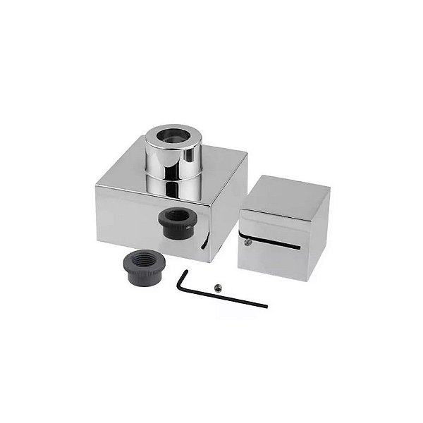 Acabamento Quadrado P/ Registro C-600 1 1/2 Cromado Metal