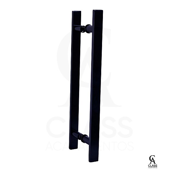 Puxador Duplo 50 Cm 1 1/4 Preto Fosco-porta Madeira/vidro