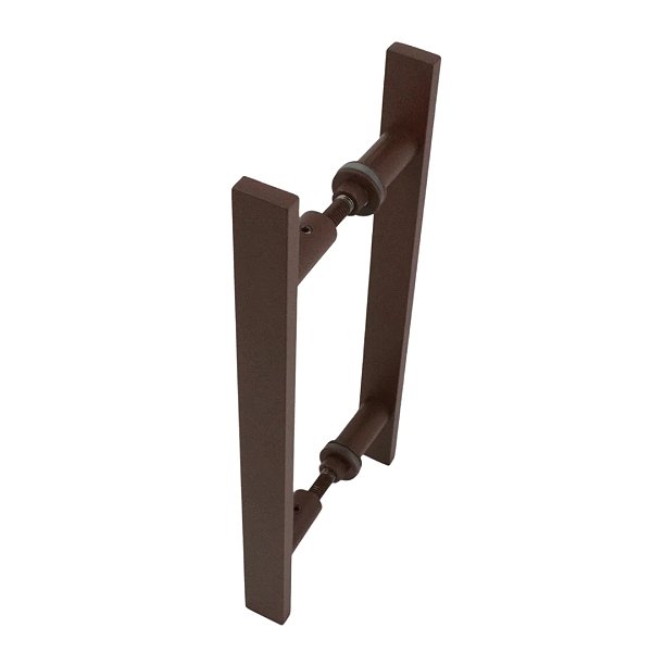 PUXADOR DUPLO 60 CM - 1 CORTEN PORTA MADEIRA/VIDRO