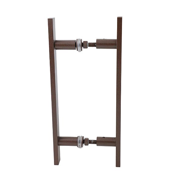PUXADOR DUPLO 30 CM - 1 AÇO CORTEN PORTA MADEIRA/VIDRO