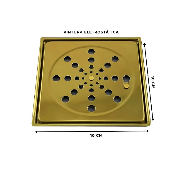 RALO GRELHA C/ CAIXILHO 10X10 DOURADO