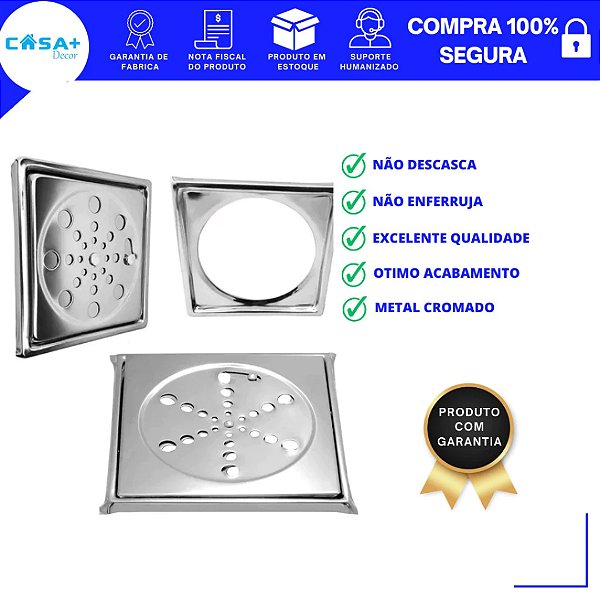 RALO GRELHA C/ CAIXILHO INOX QUADRADA 10 X10 CM