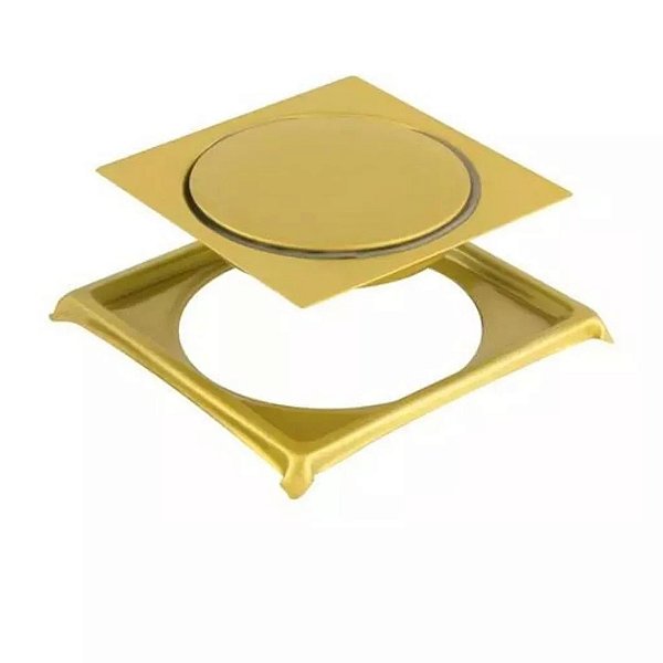 RALO CLICK C/ CAIXILHO INOX DOURADO 15 X 15 CM