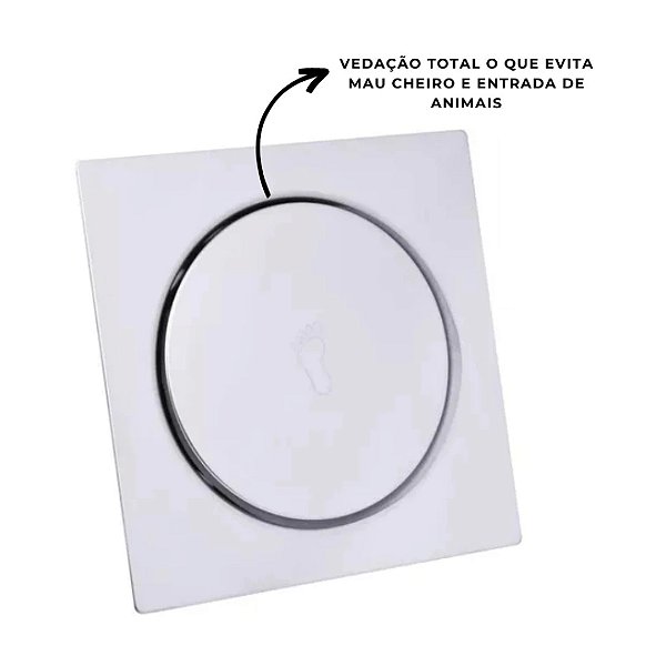 RALO DE BANHEIRO INTELIGENTE 10 X 10 CM CLICK BRANCO COM CAIXILHO