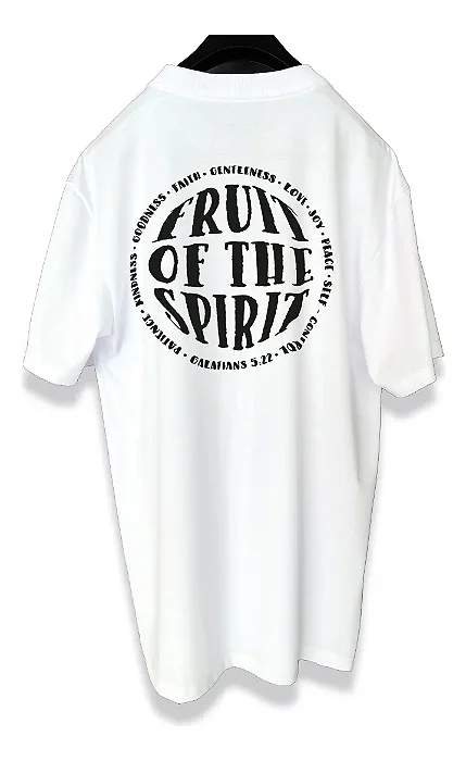 Camiseta Oversized Street Branca Fruto do Espírito