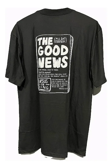 Camiseta Oversized Street Preta Good News